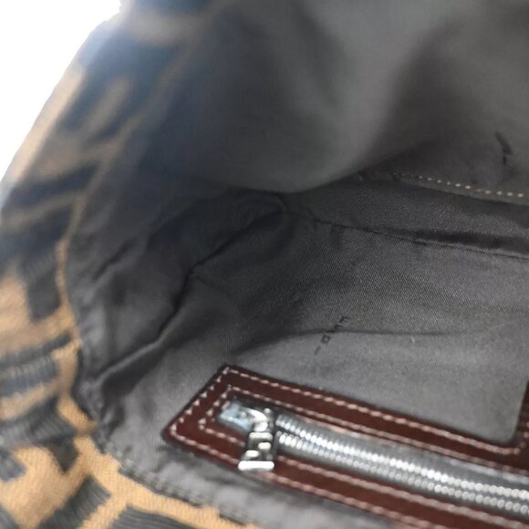 FENDI Logo Mamma Zucca Pattern Shoulder Bag Canvas Leather Brown Italy 662RH389 - Picture 13 of 16